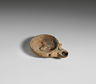 Terracotta oil lamp, Terracotta, Roman