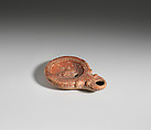 Terracotta oil lamp, Terracotta, Roman