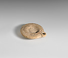 Terracotta oil lamp, Terracotta, Roman