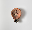 Terracotta oil lamp, Terracotta, Roman