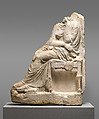 Fragment of a marble stele (grave marker), Marble, Pentelic, Greek, Attic