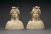 Two terracotta busts, Terracotta, Greek, Sicilian