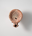 Terracotta oil lamp, Terracotta, Roman