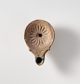 Terracotta oil lamp, Terracotta, Roman
