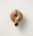 Terracotta oil lamp, Terracotta, Roman