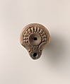 Terracotta oil lamp, Terracotta, Roman