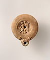 Terracotta oil lamp, Terracotta, Roman