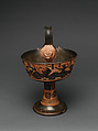 Terracotta one-handled kantharos (drinking cup), Attributed to the Class of the One-handled Kantharoi, Terracotta, Greek, Attic