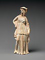 Terracotta statuette of a woman, Terracotta, Greek, South Italian, Tarentine