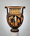 Terracotta column-krater (bowl for mixing wine and water), Attributed to the Group of Boston 00.348, Terracotta, Greek, South Italian, Apulian