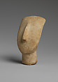 Marble head of a figure, Marble, Cycladic