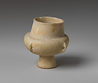 Marble vase with high foot and lug handles, Marble, Cycladic