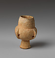 Marble vase with high foot and lug handles, Marble, Cycladic