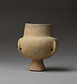Marble vase with high foot and lug handles, Marble, Cycladic