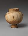 Marble vase with high foot and lug handles, Marble, Cycladic