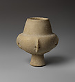 Marble vase with high foot and lug handles, Marble, Cycladic