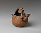 Terracotta spouted vessel with handle, Terracotta, Yortan