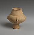Marble vase with high foot and lug handles, Marble, Cycladic