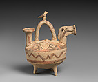 Terracotta askos (vessel) with horse protome, Terracotta, Cypriot