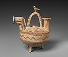 Terracotta askos (vessel) with horse protome, Terracotta, Cypriot