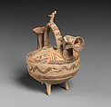 Terracotta askos (vessel) with horse protome, Terracotta, Cypriot