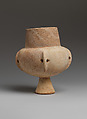 Marble vase with high foot and lug handles, Marble, Cycladic