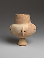 Marble vase with high foot and lug handles, Marble, Cycladic