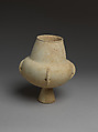 Marble vase with high foot and lug handles, Marble, Cycladic