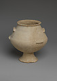 Marble vase with high foot and lug handles, Marble, Cycladic