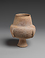 Marble vase with high foot and lug handles, Marble, Cycladic