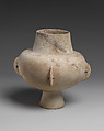 Marble vase with high foot and lug handles, Marble, Cycladic