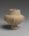 Marble vase with high foot and lug handles, Marble, Cycladic