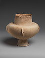 Marble vase with high foot and lug handles, Marble, Cycladic