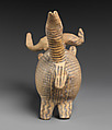 Terracotta zoomorphic askos (vessel) with a ram's head, Terracotta, Cypriot