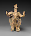Terracotta zoomorphic askos (vessel) with a ram's head, Terracotta, Cypriot