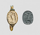 Gold ring with glass scarab, Gold, glass paste, Cypriot