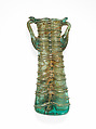 Glass double cosmetic flask (kohl tube), Glass, Roman