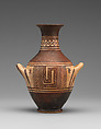 Small terracotta amphora (jar), Terracotta, Greek, Attic