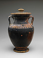 Neck-amphora with lid, Terracotta, Italic, South Italian