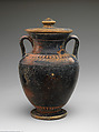 Neck-amphora with lid, Terracotta, Italic, South Italian