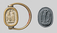 Gold ring with glass scarab, Gold, glass paste, Cypriot