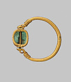 Gold ring with scaraboid, Gold, glass paste, Cypriot