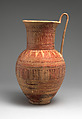 Terracotta pitcher with lid, Terracotta, Greek, Attic
