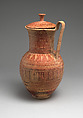 Terracotta pitcher with lid, Terracotta, Greek, Attic