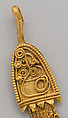 Gold strap necklace with beechnut pendants, Gold, Greek