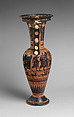 Terracotta loutrophoros (ceremonial vase for water), Terracotta, Greek, Attic