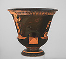 Terracotta calyx-krater (bowl for mixing wine and water), Attributed to the Kleophrades Painter, Terracotta, Greek, Attic
