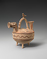 Terracotta askos (vessel) with horse protome, Terracotta, Cypriot
