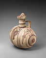 Terracotta barrel jug with strainer, Terracotta, Cypriot