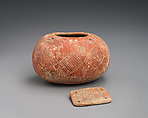 Terracotta pyxis (box) with lid, Terracotta, Cypriot